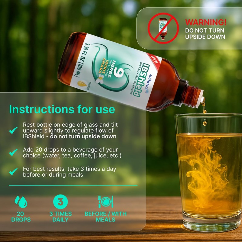 IBShield Tincture 100ml | 6+3=9 Herbs | Iberis Amara, Peppermint,