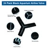 Waycreat 24 pcs 4mm Black Aquarium Airline Tubing Connectors Plastic