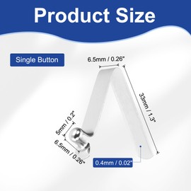 sourcing map 25pcs Single Button Kayak Paddle Snap Spring Clip 5x6.5x33mm 65Mn Spring Steel V-Shaped Hollow Lift Telescopic Locking Tube Pole Clip for Tent Umbrella Camping