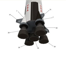ARCADORA 1:300 Scale USS Saturn V Rocket and Launch Pad DIY Handcraft Paper Model Unassembled KIT