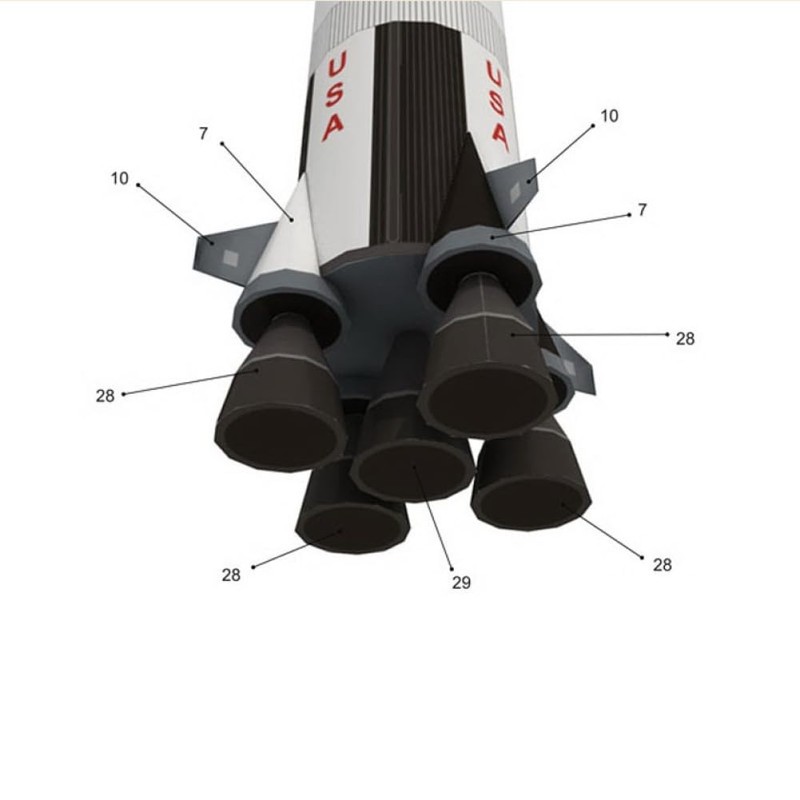 ARCADORA 1:300 Scale USS Saturn V Rocket and Launch Pad