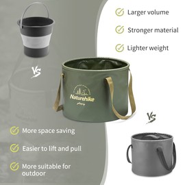 Naturehike - cubeta plegable con asa, contenedor de agua portátil de 5.28 galones (20 L) para camping, pesca, viajes, jardinería