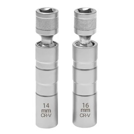 Spark Plug Wrench 14 mm 16 mm, Car Spark Plug Wrench Set, Universal Flexible Pivoting Magnetic Spark Plug Connector Tools for Removing Spark Plugs, Spark Plug Sockets
