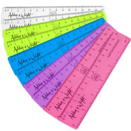 Ashton and Wright - 6 Inch / 15cm Rulers - Shatter Resistant - Pack of 10 Transparent Colours