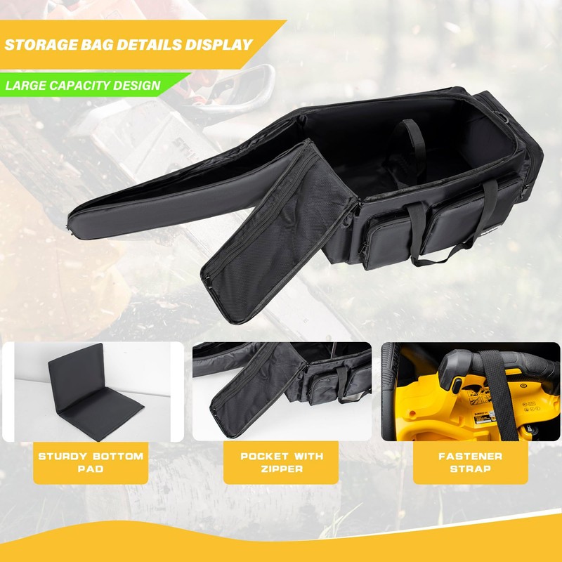 OUUTMEE Chainsaw Carrying Case, Waterproof Foldable Chainsaw Storage Bag Compatible