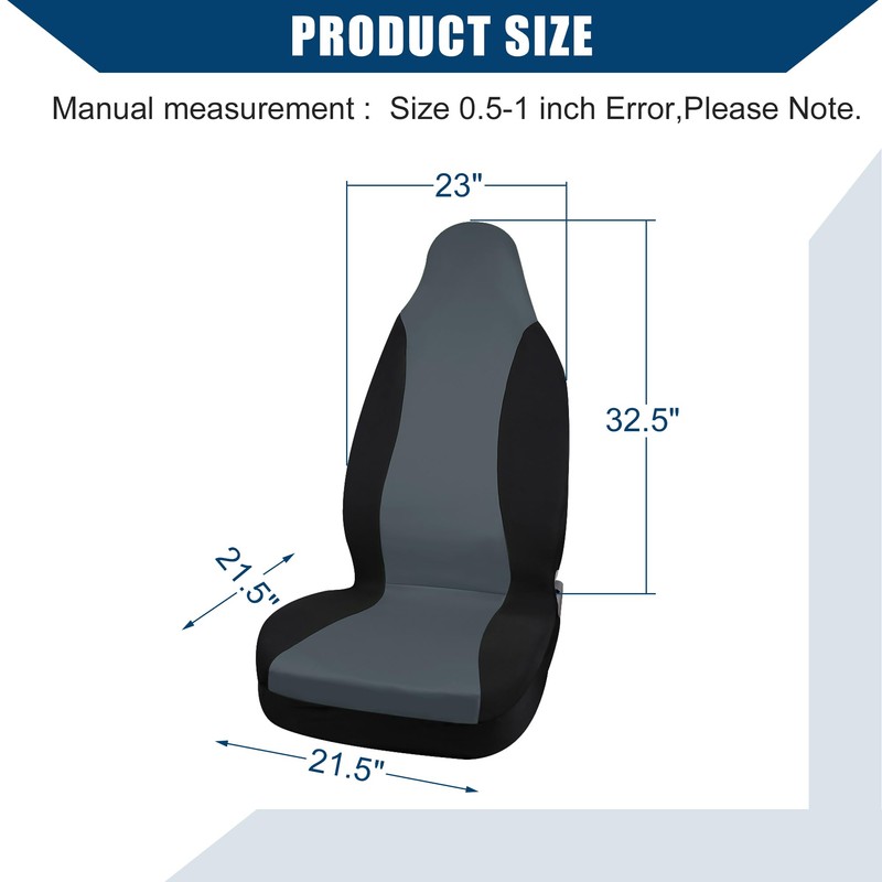 Hihaha High Back Front Car Seat Cover Bucket for SUV