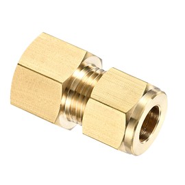 YOKIVE Compression Tubes Fitting, Straight Coupling Adapter Brass Great for Pipes (Gold Tone, G3/8 Female Thread x 10mm)