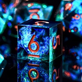 SIQUK 7 Piece Polyhedral Dice Set 7 Polyhedral Dice Dice D4 D6 D8 D10 D12 D20 D% Game Dice for Dungeons and Dragons DND RPG MTG, Black & Blue