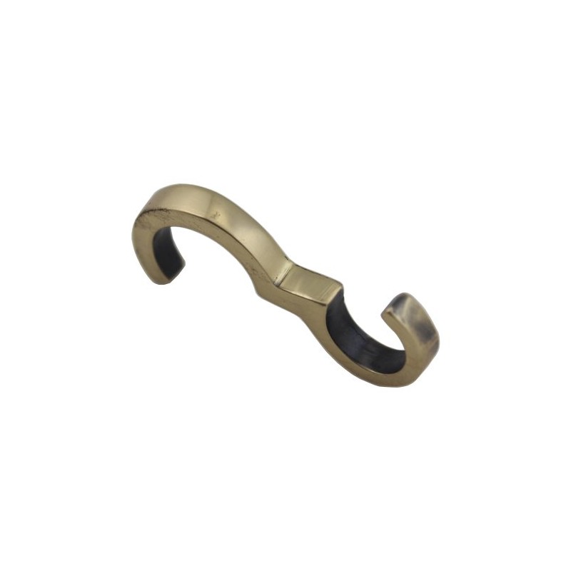 Thin Profile Antique Brass Picture Rail Hook