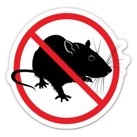 No Rats Sign - 3" Vinyl Sticker - for Car Laptop Water Bottle Phone - Waterproof Decal