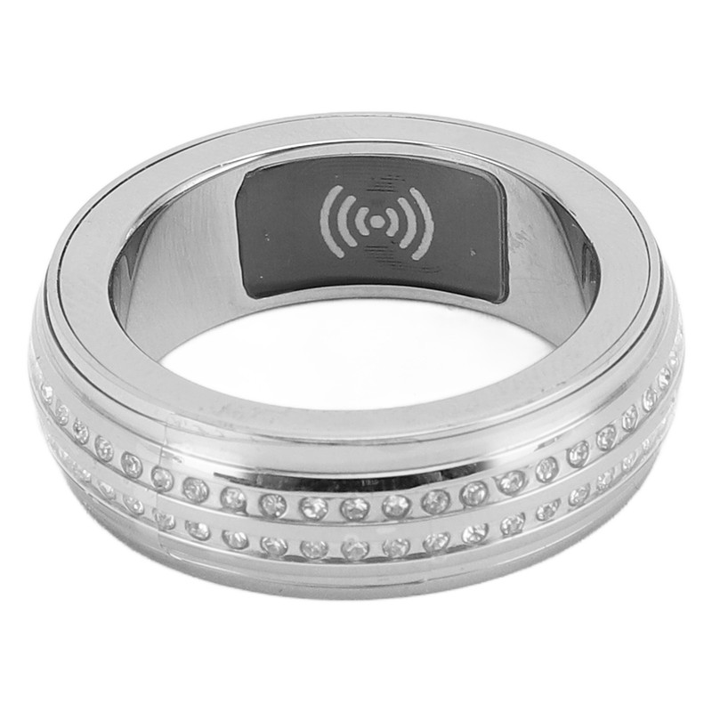Smart Activity Tracker Ring With Charging Case Rhinestone Decorative IP67