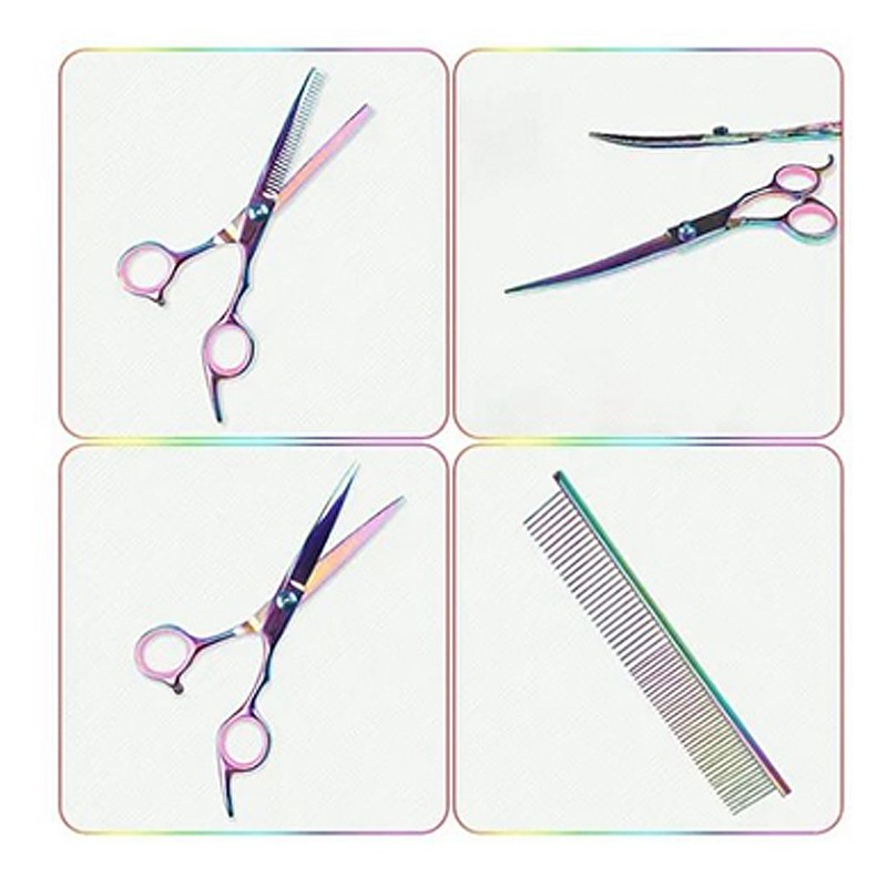Pet Hair Scissors Professional Stainless Steel Trimming Colorful Safety Pet