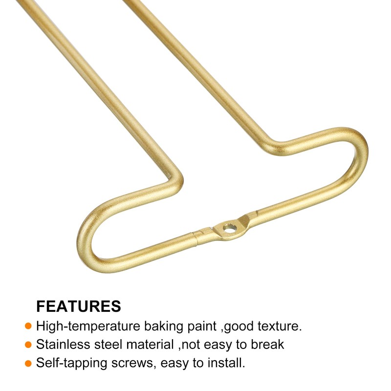 uxcell Gold Stainless Steel Under Cabinet Wine Glass Rack, 1pcs