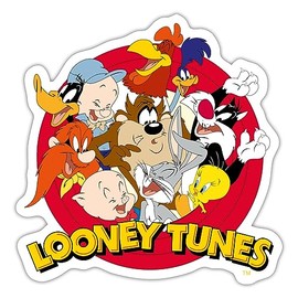 Spreadshirt Looney Tunes Group Sticker, 10 x 10 cm, White Matte