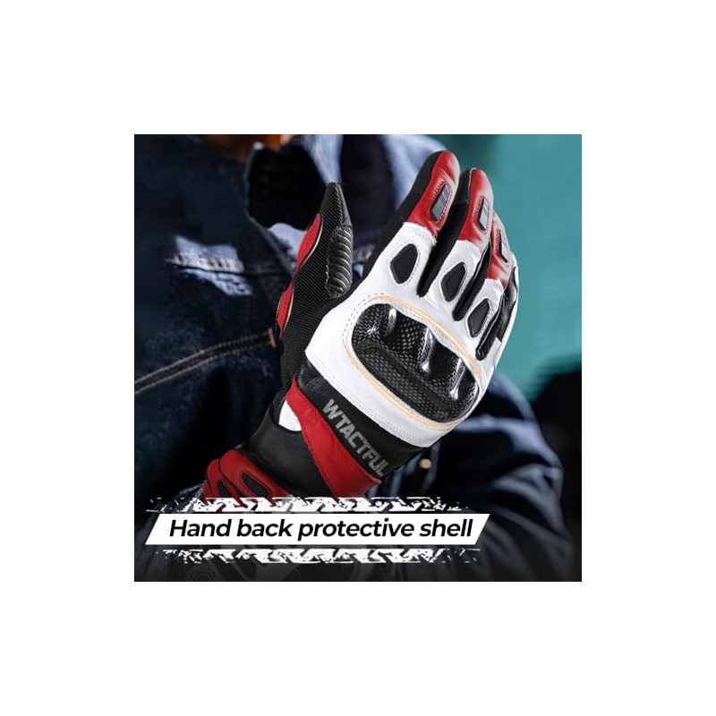 WTACTFUL Carbon Goat Leather Motorcycle Gloves for Ultimate Protection and