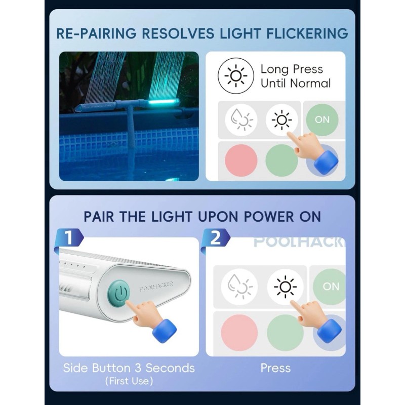 Poolhacker Solar Pool Fountain with 10-Color Lights â€“ Auto Light