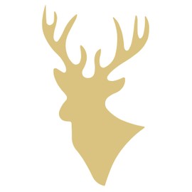 Deer Cutout Unfinished Wood Antlers Caribou Reindeer Forest Animal Buck Doe Zoo MDF Shape Canvas Style 1 (6")