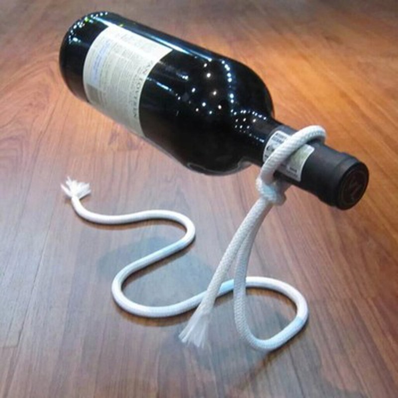 CdyBox Magic Rope Wine Bottle Holder Stand Rack Bar Gift