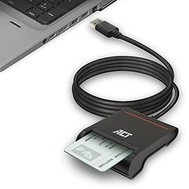ACT eID Card Reader Belgium, USB Smart Card Reader, Not for ID App 2, Power LED Status - AC6015