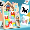 PrfcNL Wooden Multifunctional Tetris - Wooden Tetris Puzzle for Improving