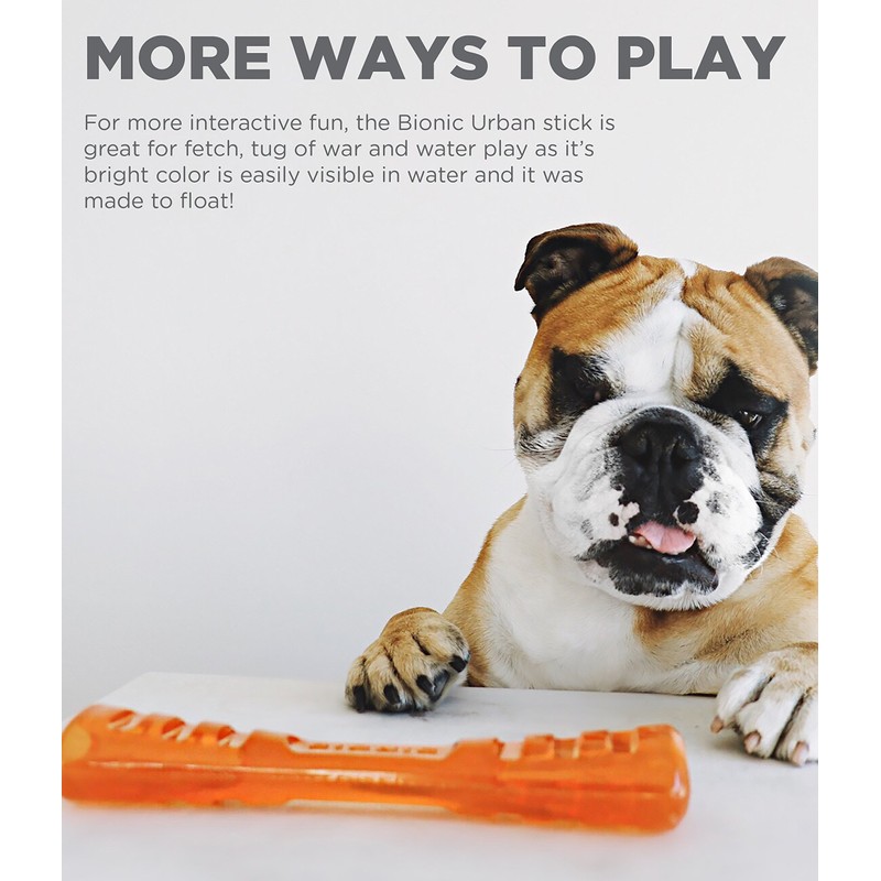 Bionic Dog Stick Toy, Orange, Small, 0.18 kg