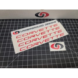 Corvette Wheel Decals (4pk) C8-Style 6" Brake Caliper Racing Accent Stickers 2020-2025 C8 6.2L LT2 LT6 LTX (Gloss Red)
