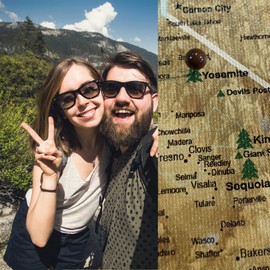 Holy Cow Canvas US Travel Map with Pins on Canvas, National Parks Map, Push Pin Map United States, US Map with Pins to Mark Travels, Gifts for People Who Travel (30" x 20", Gallery Wrapped)