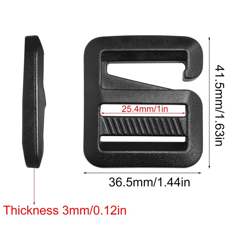 LUORNG G Hook 8PCS 4Pairs Black G-Hook Wave Buckles Backpack