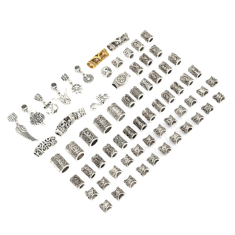 106pcs Dreadlocks Hair Rings Alloy Different Shapes Exquisite Patterns Hair