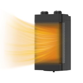 Calefactor Electrico para Hogar de 1500W, Calentador de Cerámica Portátil, Protección Contra Sobrecalentamiento y Vuelco, para Casa, Oficina, Baño
