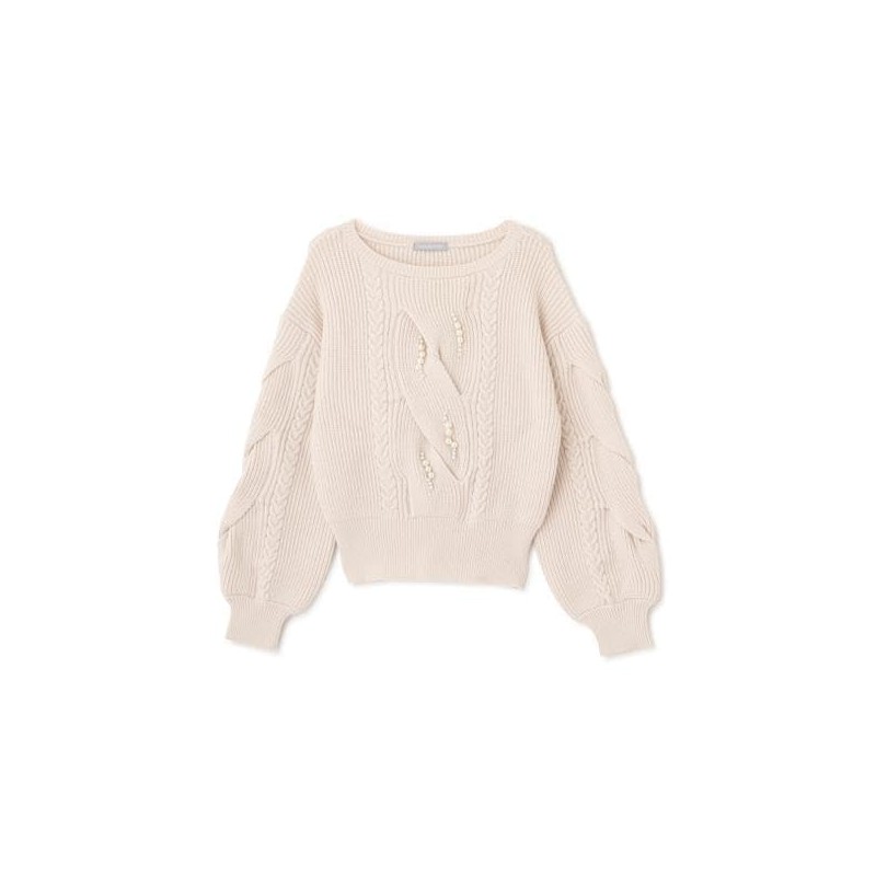 Jill by Jill Stuart Women's Pearl Tuki Cable Knit Sweater,