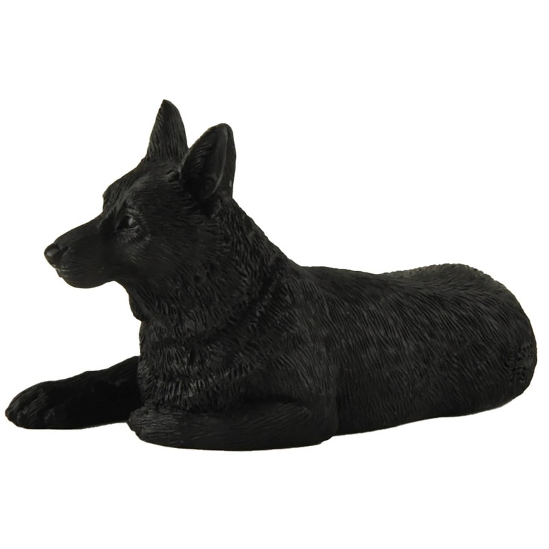 JFSM INC. 4" Mini Black German Shepherd Figurine - Black