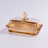 Glass Butter Dish with Lid for Countertop, Champagne Color Crystal
