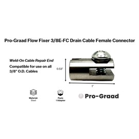 Pro-Graad 3/8E-FC Flow Fixer | 3/8” Drain Cable Repair End | Weld-On Female Slotted Connector Bit for Broken Drain Cleaning Machine Cables | Fits All 3/8” O.D. Drain Cables