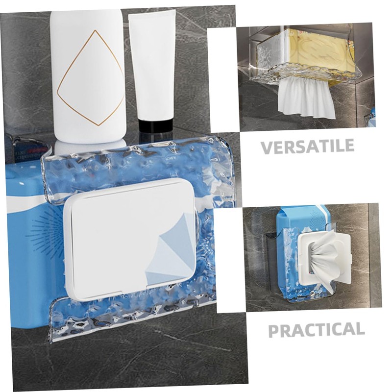 BUGUUYO Bathroom Wipes Storage Box 2pcs Wall Mount Tissue Holder