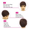 Fereowth Short Real Hair Wigs for Women Brown Short Pixie