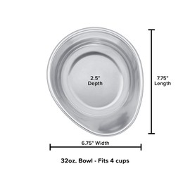 WeatherTech Extra Single Bowl - 32 oz, Stainless Steel (81BOWL32)