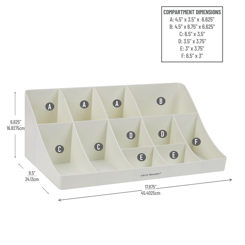 Mind Reader Cup and Condiment Station, Countertop Organizer, Coffee Bar,