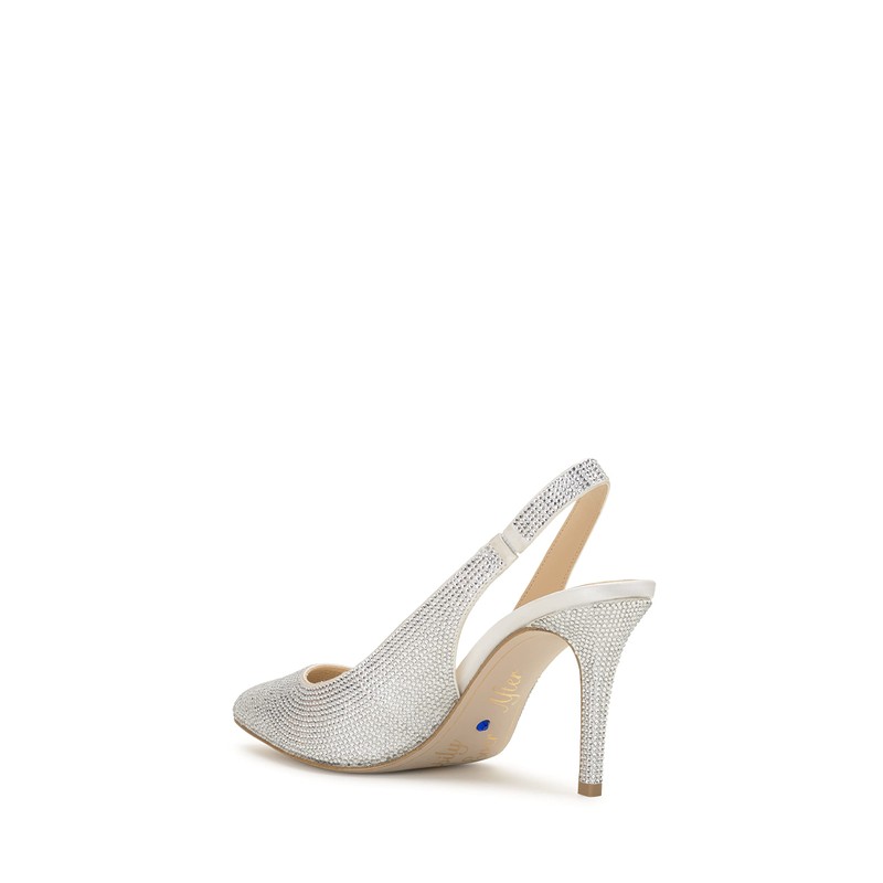 Jessica Simpson Women's Arerra Slingback Pump, White, 9.5