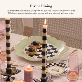 MACKENZIE-CHILDS Butterfly Toile Ceramic Dinner Plate, 11 Inches, Pistachio