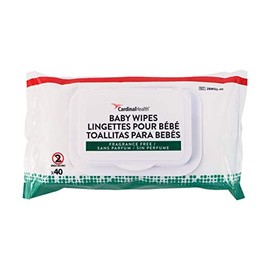 Cardinal Health 2BWSU-40 Standard Baby Wipes, Fragrance Free, 40 count (1 case of 24 paks -- total of 960 eaches)