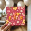 RED OCEAN Floral Easter Card, Cute Easter Card, Happy, Greetings,