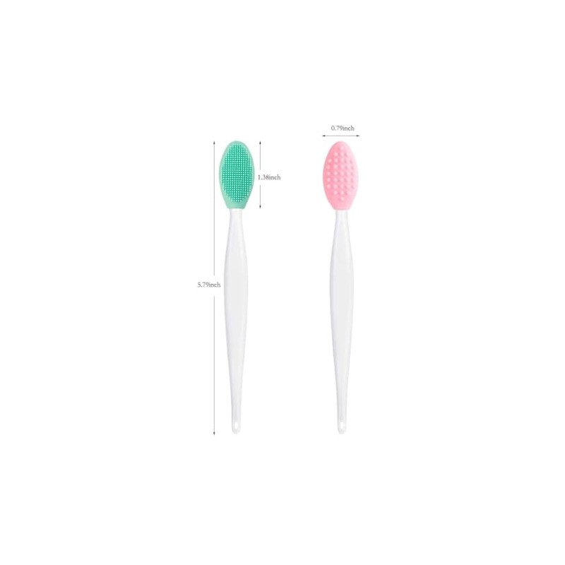 2 Pcs Lip Brush Tool,Double-Sided Silicone Exfoliating Lip Brush for