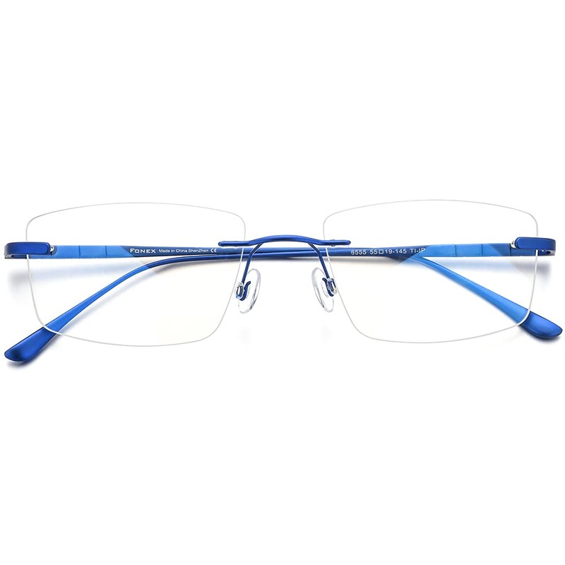 FONEX Titanium Glasses Frame for Men,Square Eyewear Full Optical Eyeglasses
