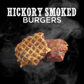 Premium Hickory Smoked 100% Beef Burger Slider Crunchy Dog Treats, 1lb - No Additives, Made of 100% Natural Bully Sticks - Bite-Sized & Highly Digestible Dog Treats for Training, Rewards, 1 Pound Bag