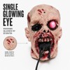 Realistic Zombie Head Sculpture - Halloween Horror Decor with Glowing