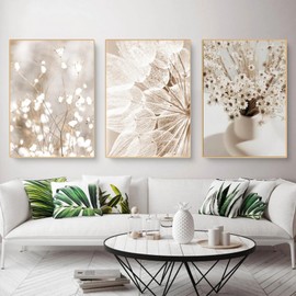 champracer Set of 3 Poster Set Boho, Beige Landscape Decoration Painting, Hay Dried Flower Living Room Bedroom Background Wall Poster, Premium Without Frame Canvas Poster Set (21 x 30 cm)
