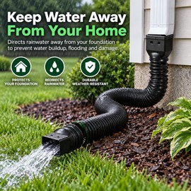Retractable Downspout Extension for Rain Gutters – Adjustable Drainage Extender with Screws for Yard & Home Exterior