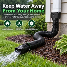 Retractable Downspout Extension for Rain Gutters – Adjustable Drainage Extender with Screws for Yard & Home Exterior