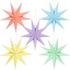 BestoFun Set of 5 Paper Stars Pastel Colours 30 cm